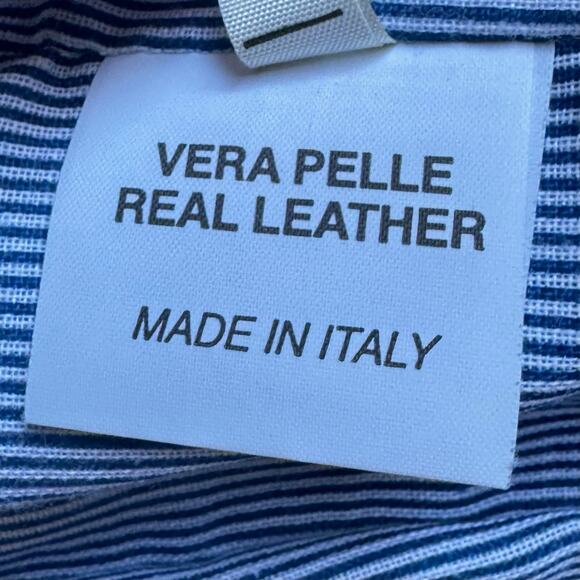 SARACENO BELLAGIO Blue Leather Belted Vest - Picture 10 of 11